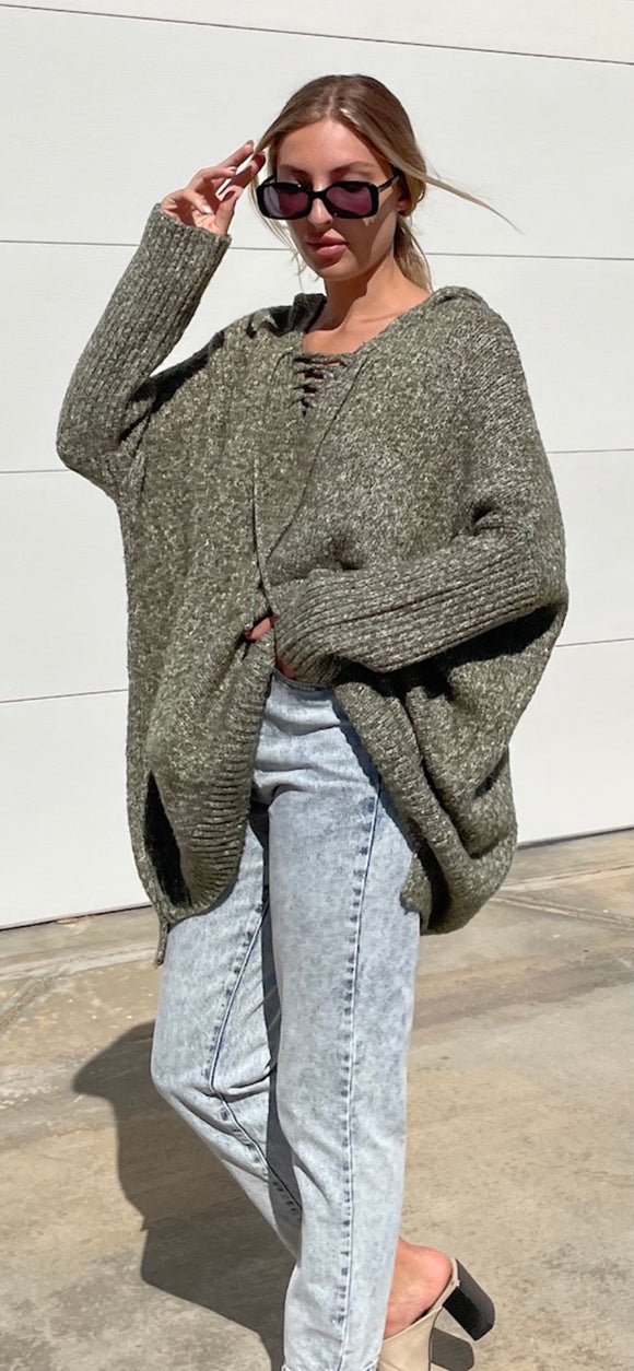 Calla Hooded Knit/Khakki