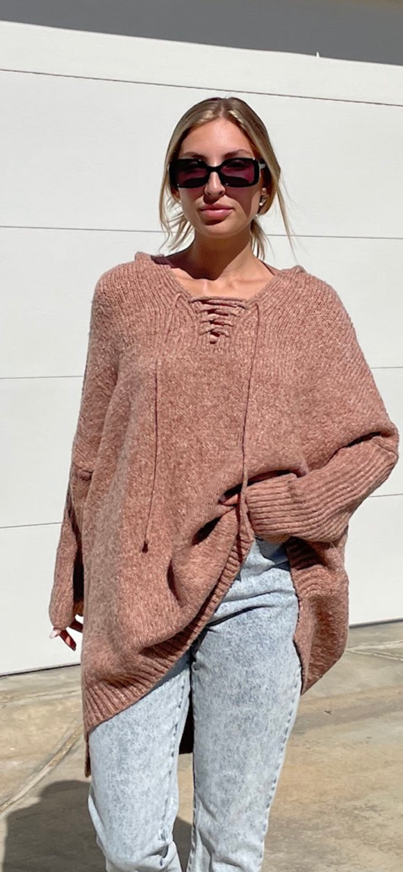 Calla Hooded Knit/ Blush